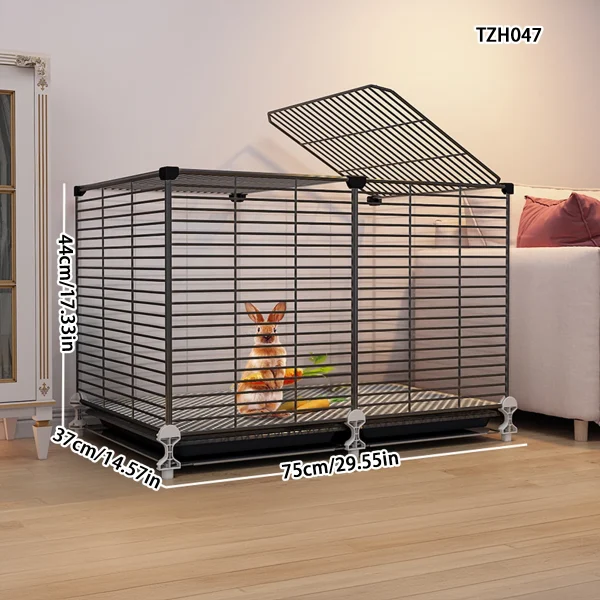 Rabbit Cage Double-Layer Household Extra-Large Automatic Feces Cleaning Guinea Pig Dwarf Rabbit Cage Indoor Special Two-Story Platform
