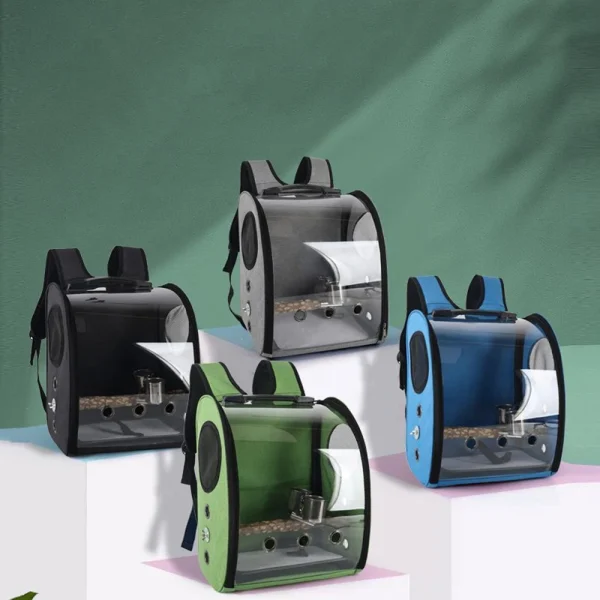 Bird Cage House Parrot Carrier with Perch Feeders Bird Large Space Breathable Portable Travel Bag Transparent Pet Accessories