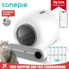 Tonepie 65L Automatic Smart Cat Litter Box Self Cleaning Fully Enclosed Cat Litter Box Pet Toilet Litter Tray English versions