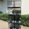 Set of 4 Stackable Breeding Bird Cage for Canary Finch Small Birds (Black)