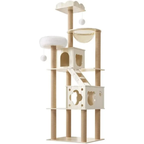 Friendship Cat Easy to Clean Solid Wood Climbing Frame, Large Nest, Tree, Scratching Post, Durable Jumping Platform Climb