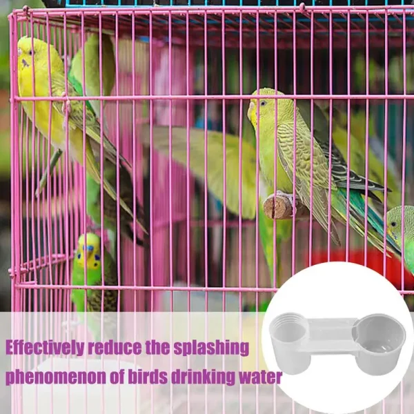 Plastic Pet Bird Drinker Feeder Water Bottle Cup Cat Chicken Pigeon Parrot Hamster Double Nozzle Water Guide For Family Garden