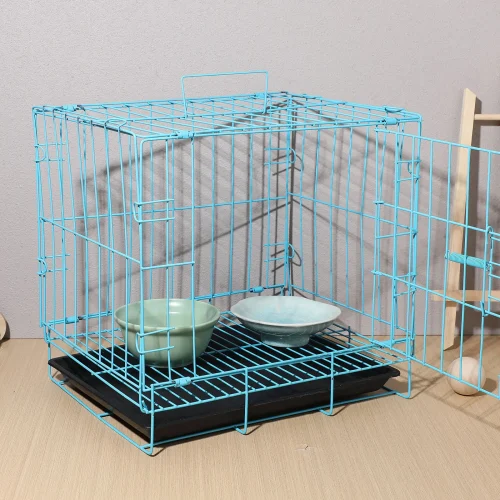 Dog Cage Folding Steel Pet Crate for Small Animals Outdoor Carrier House Durable Safe Comfortable Portable Dog Enclosure