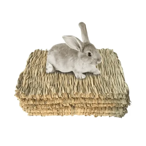 Natural grass woven rabbit grass mat suitable for small animal cages - comfortable bedding suitable for rabbit hay beds
