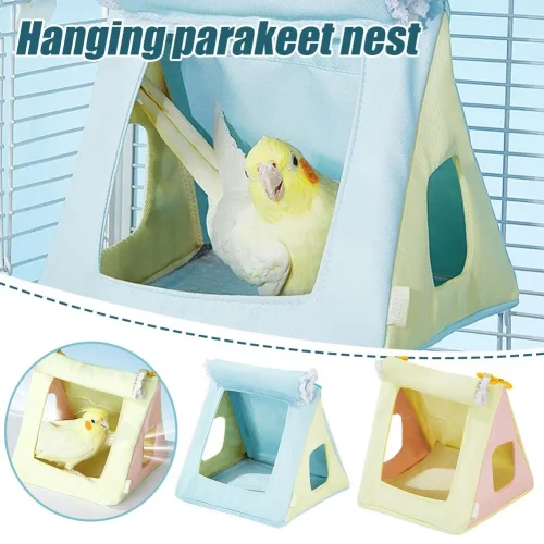Bird Nest House Parrot Hanging Hammock Velvet Shed Bed Sleeping Hideaway Finch Birds Perch Pet Cage Swing Hut Plush Q0V1
