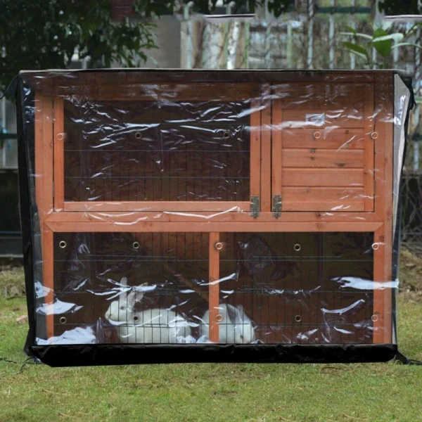 (Only dust cover, no cage)Bunny Hutch Cover Oxford Cloth Outdoor Crate Cover Rabbit Habitat Waterproof Harmful Light Prevent