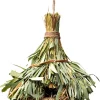 Bird Cage Ventilated Natural Grass Bird House Comfortable Resting Place Weaved Hanging Parrot Nest Houses Outdoor Decoration