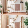 41In Cat Tree With Scratching Posts 2 Perches Platforms Wall Mounted Sisal Scratcher Hammock For Cats Kittens Climb Play Rest