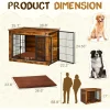 Dogs Crate Furniture with Thick Cushion, Side End Table Wooden Dogs Cage with Double Doors, Chew-Resistant Dogs Kennel Dog House