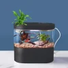 Creative Mini Fish Tank Desktop Aquarium USB Built-in Water Pump / LED Light / Filter Self-circulation Aquarium Goldfish Can