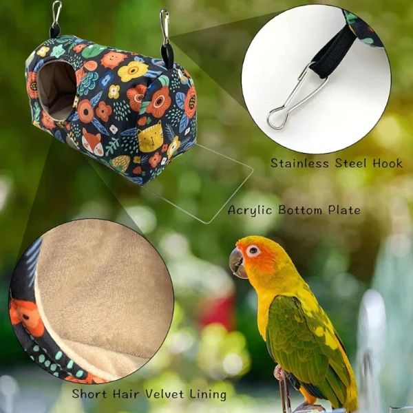 Parrot Nest Hammock Happy Snuggle Hanging Tent Winter Warm House Small Animal Hideaway for Hamsters Budgies Conures