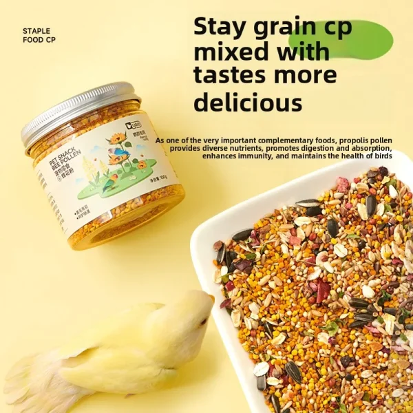 YEE Pollen Power Bites - Bee Pollen & Seed Training Treats for Budgies & Small Parrots | Feather Glow Formula with Omega