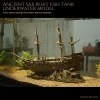 Ocean Exploration Sailboat Water Feature (Total Length: 290mm) Aquatic Habitat Model Decoration Piece LTCP-389