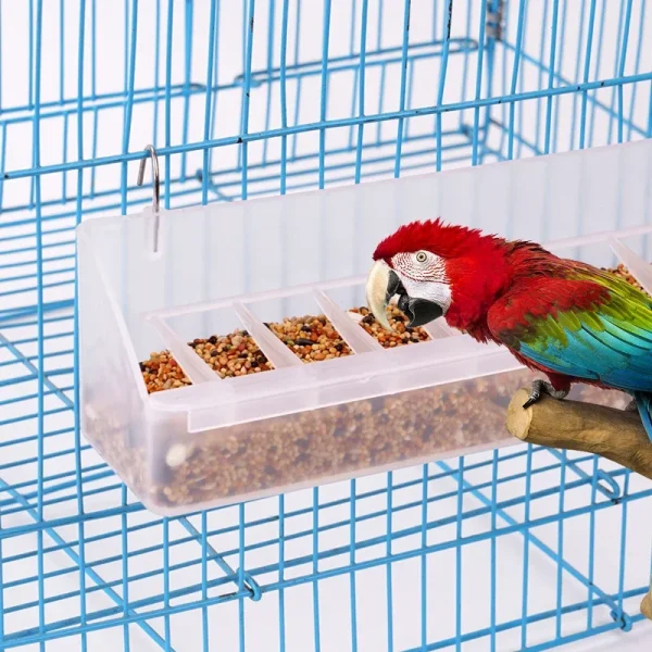 Pigeon Feeder Removable 6 Slots Hanging Chicken Feeder Trough Water Trough for Pigeon Parrots Chicks Quail Duck Bird Poultry 1Pc