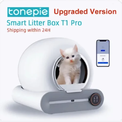 【English Version】Tonepie Automatic Smart Cat Litter Box App Control Pet Toilet Litter Tray Ionic Deodorizer 65L