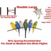 Large Double Birdhouse Treehouse Bird Flight Center Divider Cage with Side Breeding Nest Doors Removable Rolling Stand