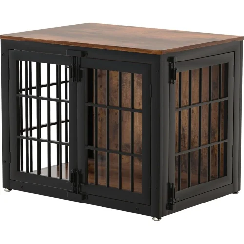 Masterpiece Heavy Duty Dog Crate Furniture, 33 Inch Wooden Dog Cage Kennel For Small And Medium Dogs, Decorative Pet House Furn
