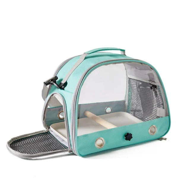 Portable Oxford Bird Travel Carrier Backpack - Foldable Cage for Parrots, Pigeons & Small Birds, Durable Breathable Design