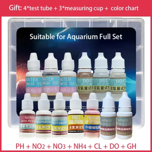 Aquarium Fish Tank Water Quality Testing Solution PH NH4 NO2 No3 GH CI H2S Aquaculture Water Quality Testing Monitoring Agent
