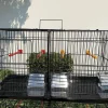 Set of 4 Stackable Breeding Bird Cage for Canary Finch Small Birds (Black)