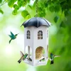 Outdoor Yards Hanging Castle Hollow Metal Bird Feeder Castle Style Bird Feeder Outdoor Garden Bird Feeder Feeding Bird House