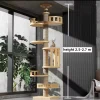 Solid Wood Cat Climbing Frame Vertical Pet Toy Cat Scratching Board Multifunction Large Cats Villa Climbing Pillar Tree House
