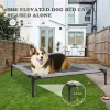 Elevated 2-in-1 Dog Bed Shelter with Removable Cover Raised Cot Small Dogs & Cats Indoor Outdoor Pet House Grey Canopy Roof