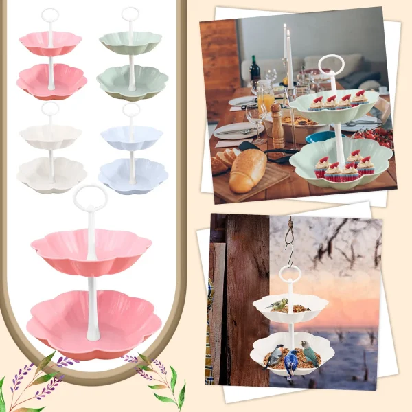Layered European Bird Layer Tray Tray Fruit Rack Feeder Cake Fruit Double Multifunctional Fruit Plate Tie Storage Baskets