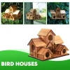 Bird House Room Wood Families Bluebird Finch Hanging Birdhouse For Garden Waterproof And Wear-resistant Pet Supplies