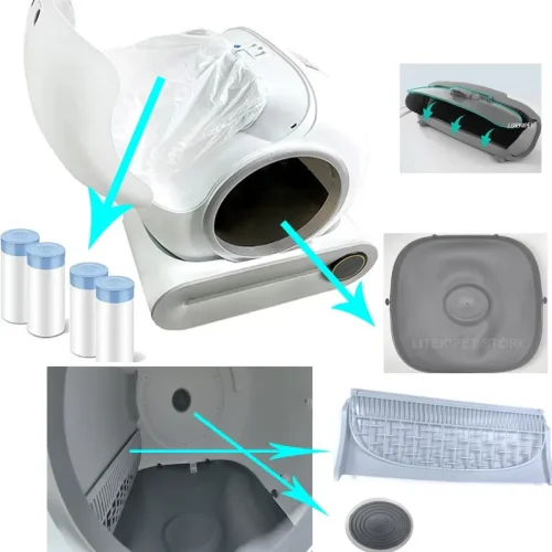 TONEPIE Automatic Cat Litter Box Accessories Bin Door Bottom Capsule Ventilation Screen Filter Mesh for Pet Toilet Replacement