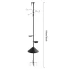 Metal and Iron Outdoor Bird Feeder Tray with Hooks Adjustable Bird Feeding Pole with Squirrel Proof Baffle