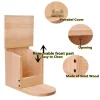 Bird Food Feeder Removal Cover Easy Installation Large Capacity Food Container Wooden Squirrel Pet Supplies