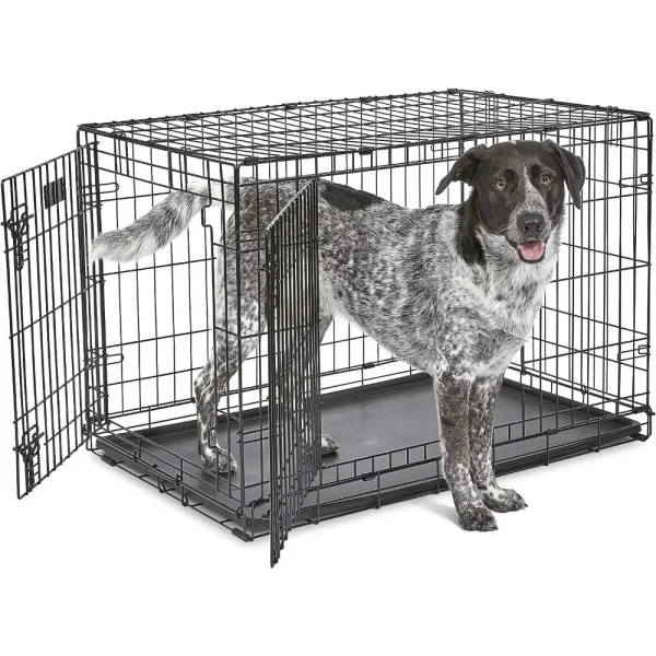 Dog House for Dogs Partition Doghouse New and Enhanced Double-door Dog Cage Including Leak-proof Plate Floor Protection Feet Pet