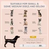 Wicker Dog House Outdoor with Canopy, Rattan Dog Bed with Water-Resistant Cushion, Raised Dog Bed for Small, Medium Dogs