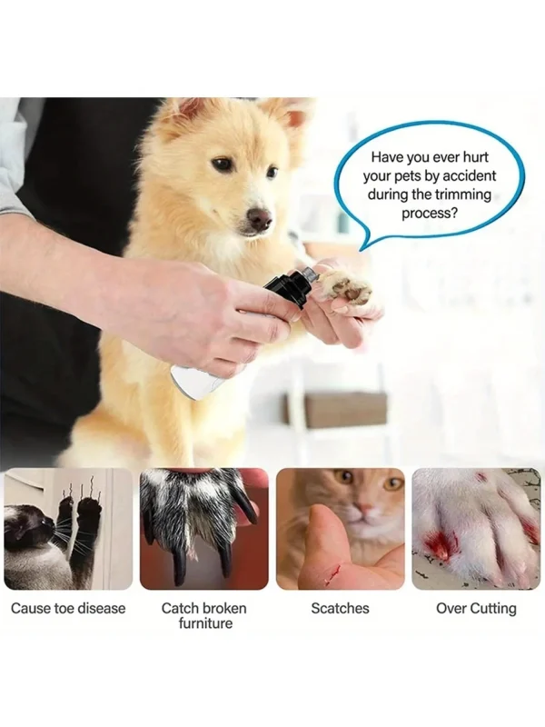 Dog Nail Grinder - Dog Nail Grinder with 3 Grinding Ports - Silent Rechargeable Electric Nail Trimmer for Small to Large Dogs