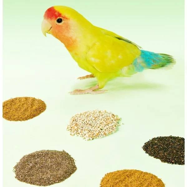YEE Lovebird & Parrot Food - Nutrient-Rich Pellets with Canary Seeds & Dried Fruits | Diet for Sun Conure,Cockatiel&Small Birds