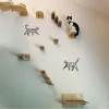 Wall cat furniture wall-mounted cat hammock pedal set moon-shaped cat bed sisal stairs suitable for cats to climb, rest and play