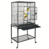 53 Inch Flight Bird Cage Large Wrought Iron Parrot Cage w/ Rolling Stand 2 Color