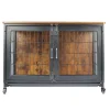 Luxury Wooden Dog Crate Furniture Wheels Dog House Kennel Pet Cages Houses