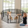 48 in(H) Decorative Garden Fence with Gate,8 Panels Total 17.7 Ft(L) Heavy Duty Iron Animal Barrier Fence for, Houses, Kennels