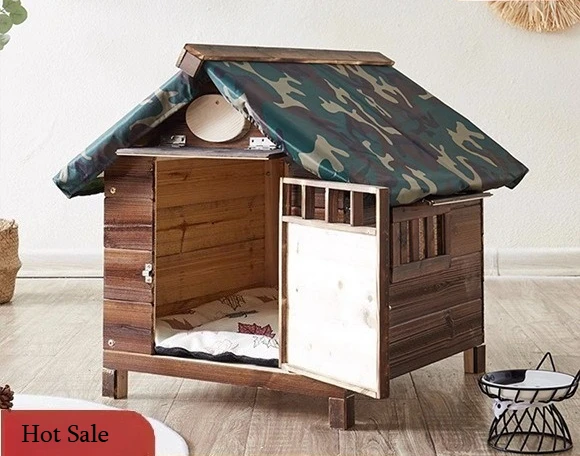 Rainproof Dog House Outdoor Waterproof Oxford Cloth Warm Pad Outdoor Dog House Four Seasons Universal Dog Kennel