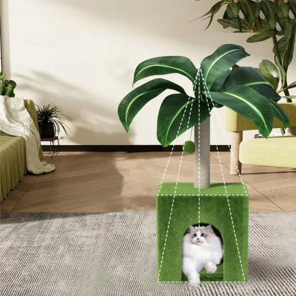 Cat Tree Mushroom Cat Scratching Tree Indoor Sisal Pet Scratch Pillar Climbing Frame Coconut Cat Tree with Interactive Ball