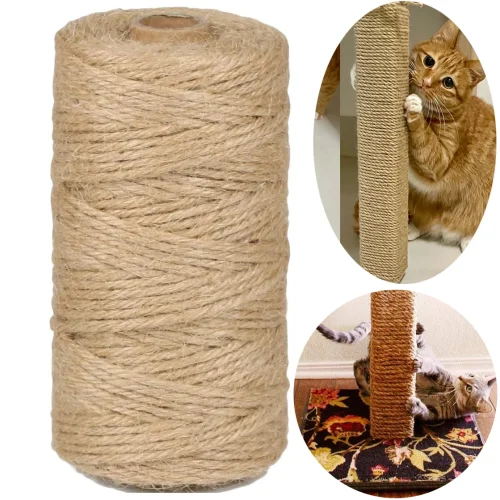 4MM/6MM/8MM Pet Sisal Rope 10M Cat Scratcher Rope Tree Scratching DIY Pet Toy Scratching Cat Paw Claw Furniture Protector
