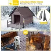 Outdoor Dog House, Waterproof Puppy Shelter Indoor Doghouse with Elevated Floor, Anti-Bite Design Dog Home for Small Medium Dog