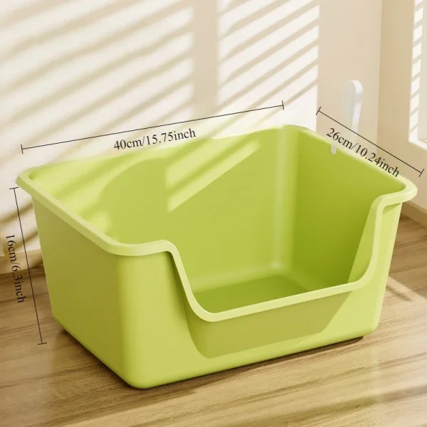 Large Capacity Cat Litter Box Semi-closed Plastic Anti-Splash Cats Toilet Bedpan Big Mac Oversized Cat Tray Bedpan Cat Toilets