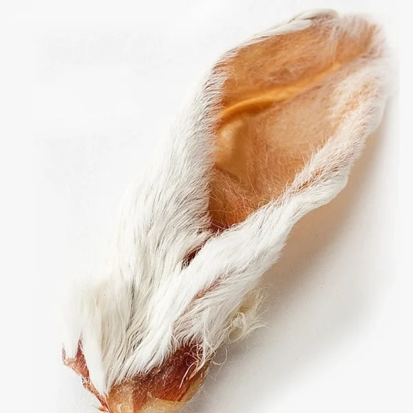 200g Dog Treats Air Dried Furry Rabbit Ears Pet Grinding Stick Teeth Cleansing Puppy Teddy Training Reward Dog Food Dry Snack