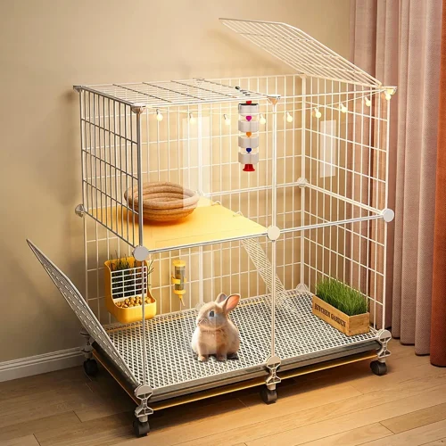 Rabbit Cage Large Space Household Large Villa Rabbit Nest with Toilet