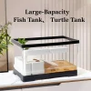 Terrariums Turtle Breeding Aquarium Fish Tank S/M with Anti-escape Cover Terrarium Turtle Acrylic Box Reptiles House Fish Tank