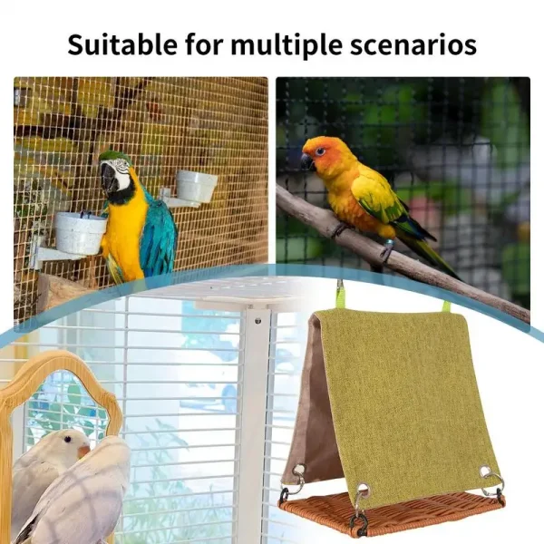 Bird House Parrot Sleeping Bed Scratch Resistant Imitate Rattan Swing Cage Accessory For Lovebirds Parakeet Cockatiels Budgies