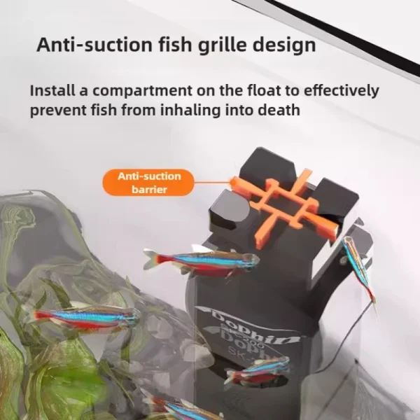 Miniature Motorized Mini Aquarium Surface Skimmer Ultra Quiet Floating Oil Processor free 1 universal plug